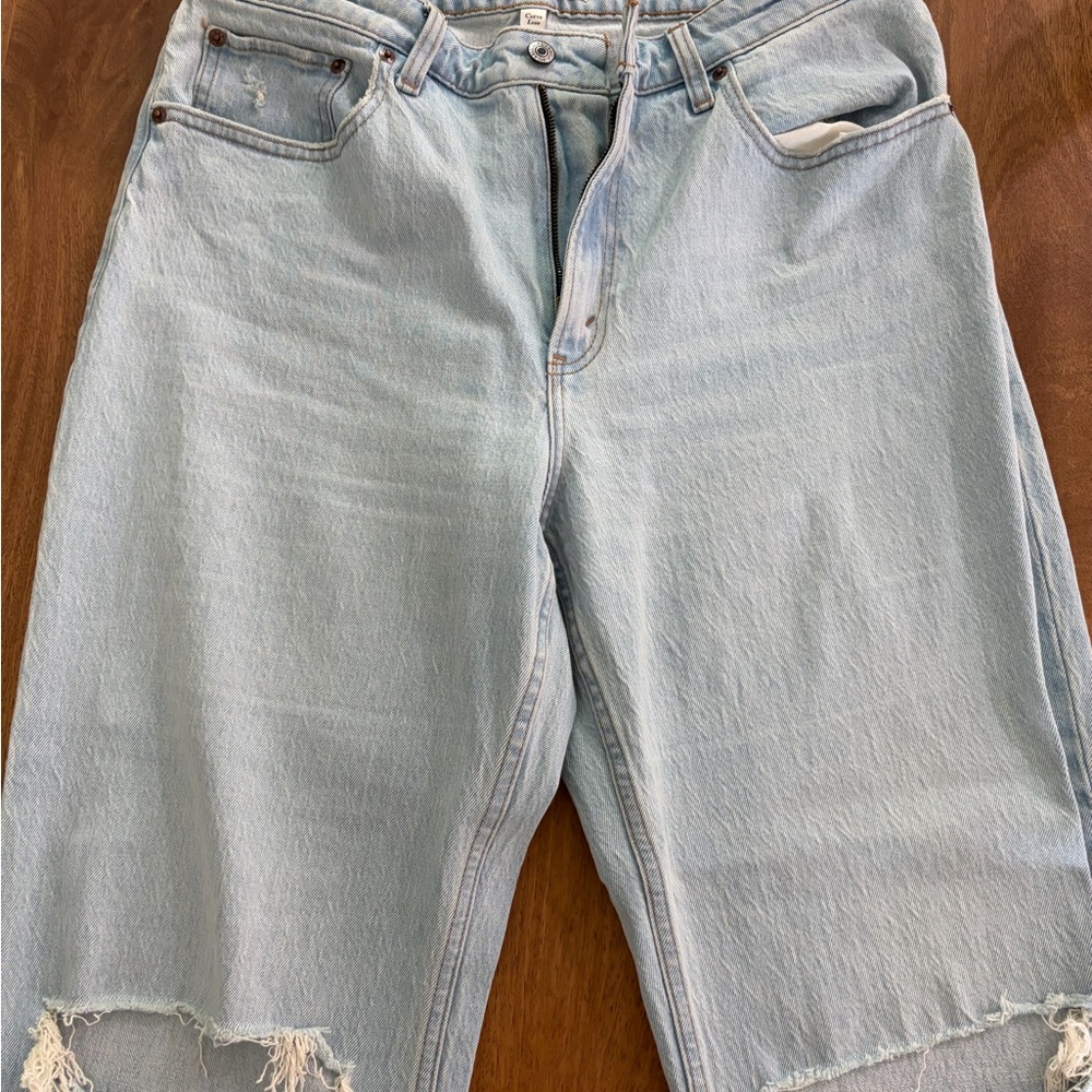 Light Wash Distressed Denim Jeans